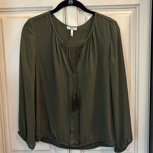 JOIE | Silk Olive Green Blouse